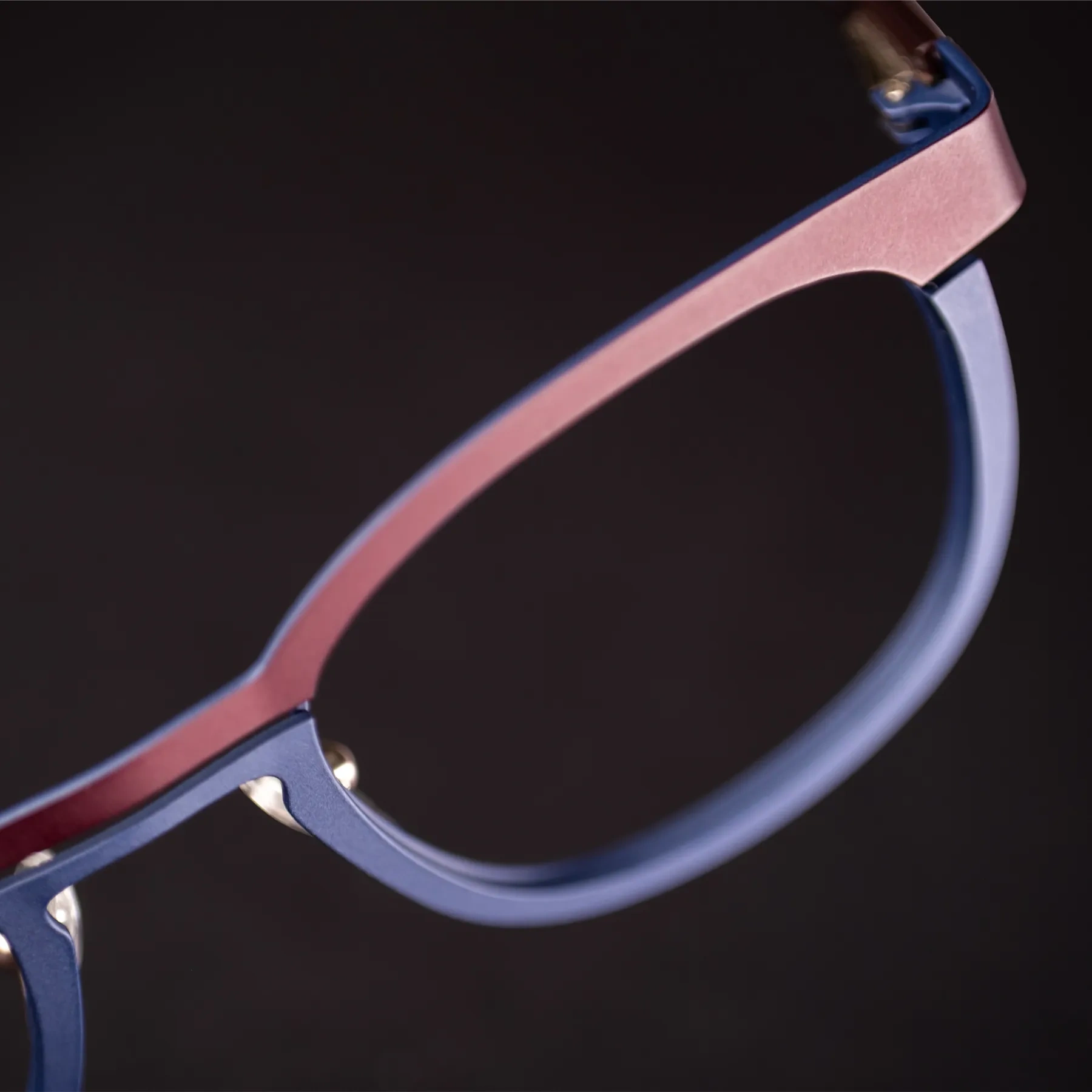 Närbild av en glasögonbåge